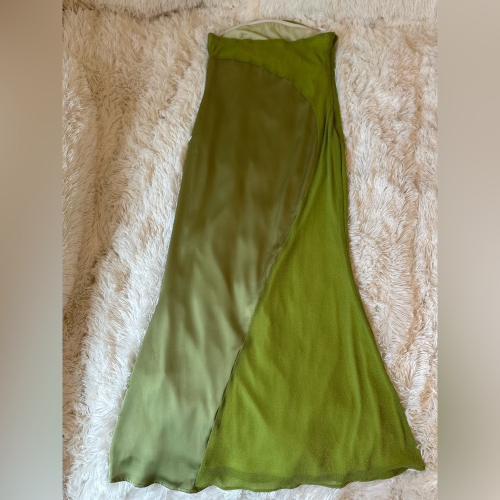 D&M Women’s Green Maxi Dress Evening Wedding Party Dress Size: Medium NWT - Picture 7 of 11